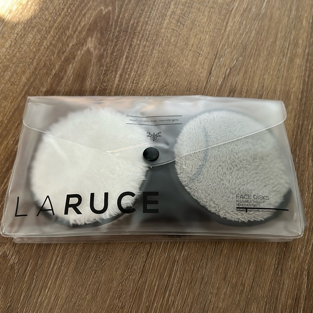 Laruce Face Disks Reusable Makeup Remover Pads - Set of 3 Black Grey White